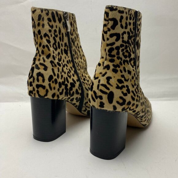 HALOGEN Leopard Calf Hair Ankle Bootie Chelsea Size 9 - Picture 4 of 9